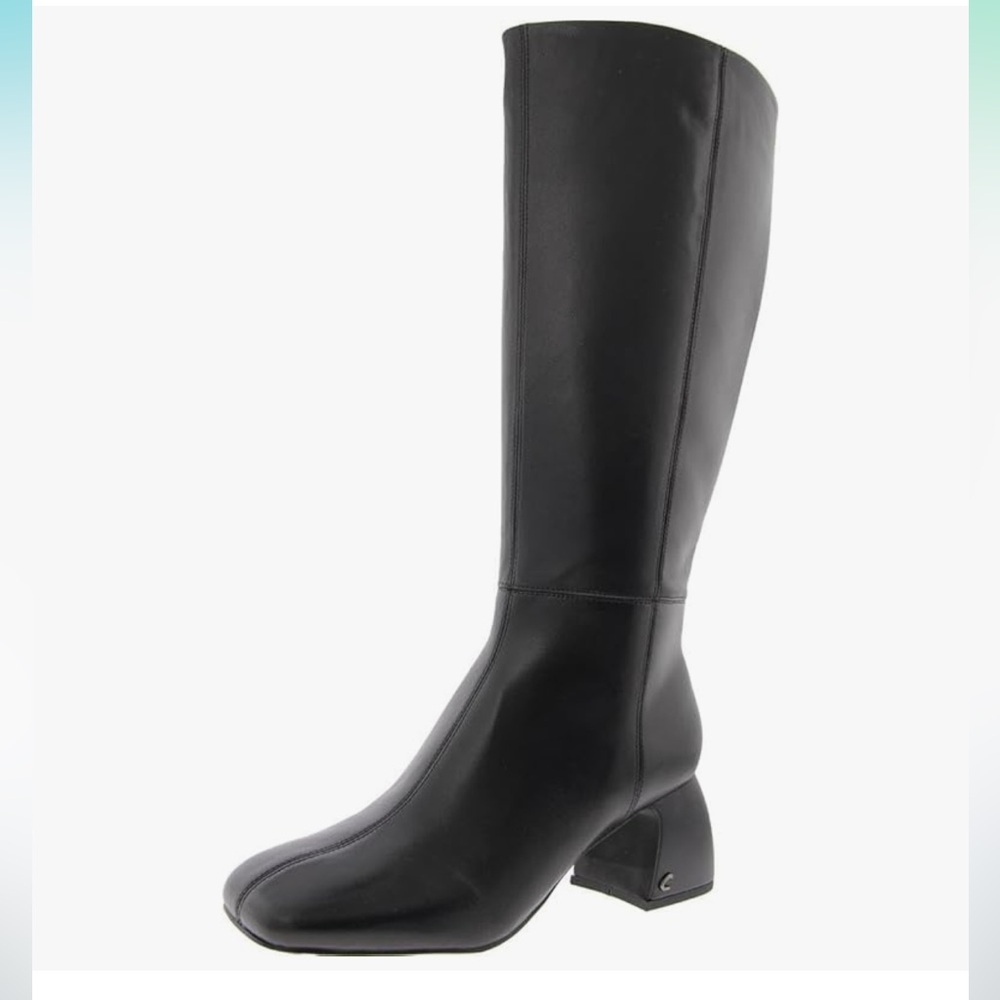Sam Edelman Circus Leather Knee High Wide Calf Black Boots size 10 New in Box